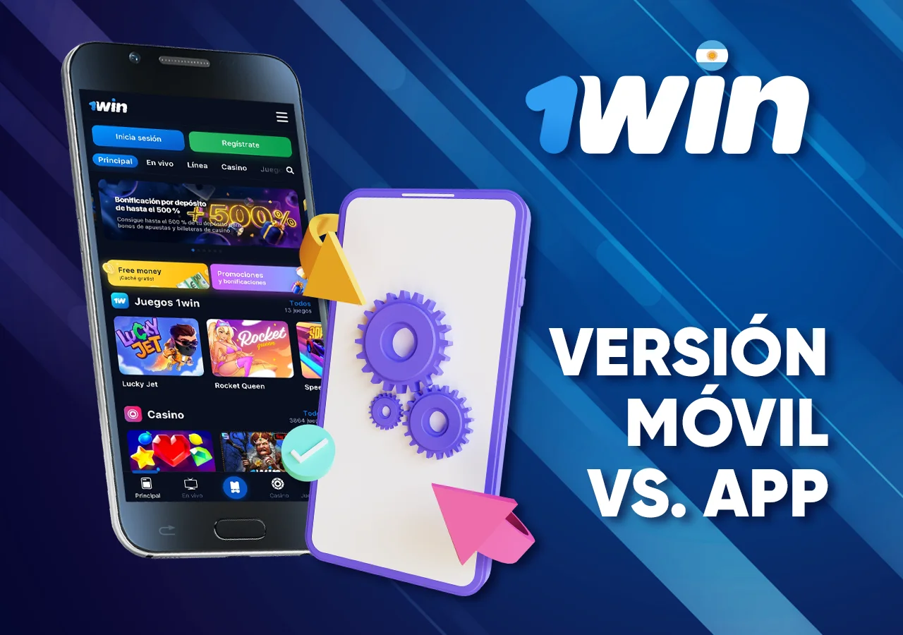Comparación de la aplicación y la versión móvil de 1Win